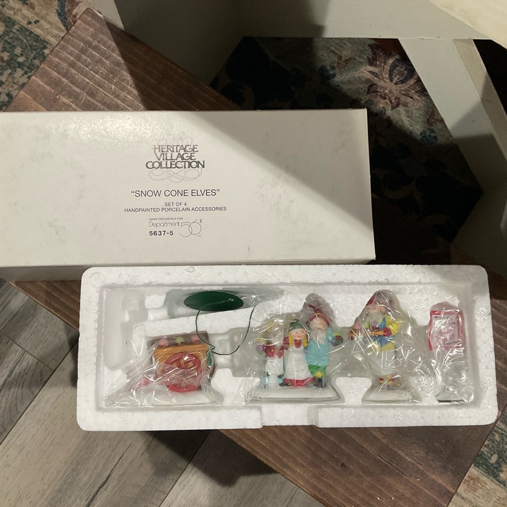 Heritage Village Collection Snow Cone Elves Set dept 56‎ new - Picture 1 of 2